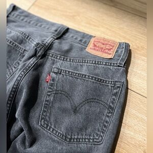 Levi's 501 Button Fly Charcoal Crop Straight Jeans